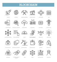 Cryptocurrency Icon Set. Blockchain icons