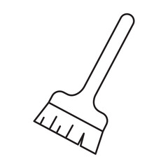 Broom or sweeper for cleaning floors flat vector icon