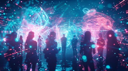 A group of friends planning a surprise party using highspeed file sharing to quickly send and edit invitations and party plans in realtime.