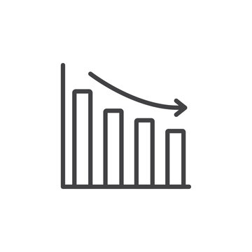 Reduction chart icon Symbol mark in filled style