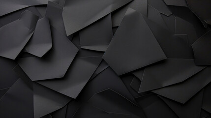Fototapeta premium Abstract composition of geometric shapes made from black paper