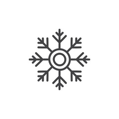 Snowflake icon Symbol mark in filled style