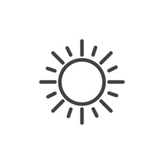 Sun icon Symbol mark in filled style