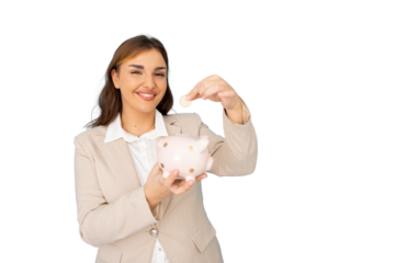Dedicated young Latina promoting smart savings habits