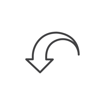 Undo icon Symbol mark in filled style