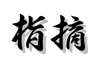 筆文字，指摘，行書，毛筆，墨，影，