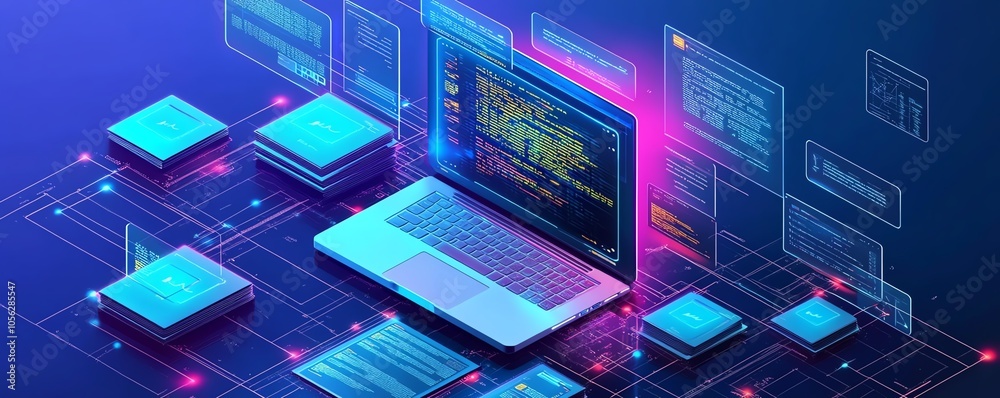Aufkleber Vivid 3D image of a digital document management system operating in a virtual network, emphasizing efficiency and security in data handling and organization