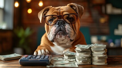 banking creative concept with dog