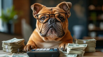 banking creative concept with dog