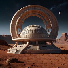 Naklejka premium Mars Observatory Monument ,Generative AI