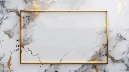Golden frame on a marble background