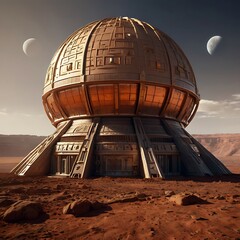 Obraz premium Mars Observatory Monument ,Generative AI
