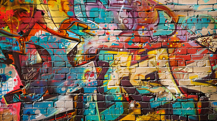 Obraz premium Abstract graffiti wall background, ideal for artistic pop art