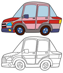 Coloring page police car vehicle coloring page isolated illustration for children