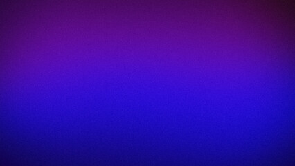 Abstract gradient featuring a smooth blend of deep purple and vivid blue tones with a grainy texture, ideal for backgrounds, wallpapers, and design templates