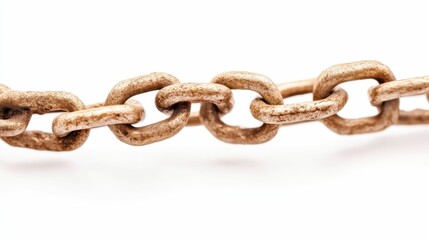 A chain of rusty metal links The concept of loan business, Innovation, and future.