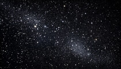 Obraz premium 夜空を思わせる黒背景に、星が煌めく幻想的なデザイン
