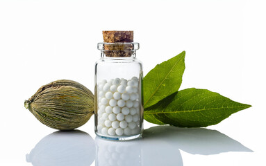 nux vomica – poison nut, homeopathy pellet small jars, homeopathy pellets jar storage box, homeopathy pellets jars cabinet, homeopathy pellets, white homeopathy pellet, homeopathy glass jar, nux vomic