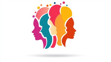 Empowering women silhouettes in vibrant colors representing diversity