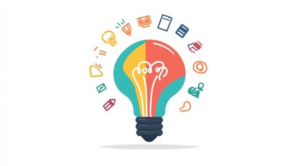 Creative light bulb symbolizing ideas, innovation, and communication