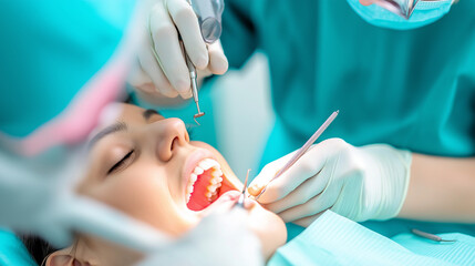 Focused Dental Team Performing Oral Surgery