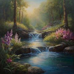 Obraz premium waterfall in autumn