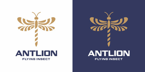 Logo Antlion Fly Insect Abstract Simple Luxury.