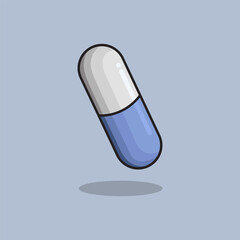 Vector illustration Capsule. Vector design Medicine. Rounded Capsule Vector Cartoon design illustration and icon for website, digital and print