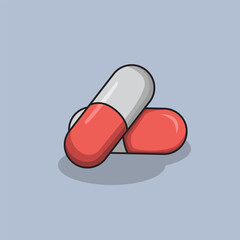 Vector illustration Capsule. Vector design Medicine. Rounded Capsule Vector Cartoon design illustration and icon for website, digital and print