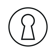 Vector flat door key hole isolated on white background