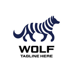 Logo Wolf Walk Abstract Simple Luxury.