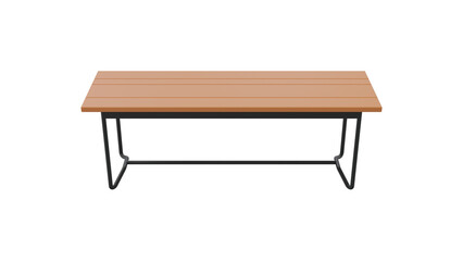 Wooden bench with metal frame
