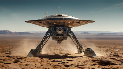 The vessel deploys drones that perform rapid scans of the surroundings, analyzing atmospheric conditions and potential threats before the crew disembarks.