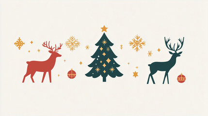 Illustration de logos de No&euml;l pour les f&ecirc;tes de fin d'ann&eacute;e