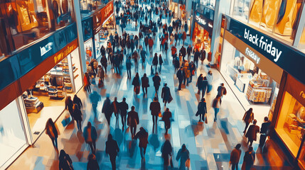 Obraz premium Illustration Black Friday avec promotions et ambiance dynamique