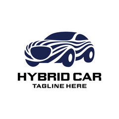 Logo Hybrid Car Technology Abstract Simple Luxury.