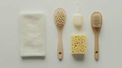 Clean and Minimalist Bath Accessories Arrangement