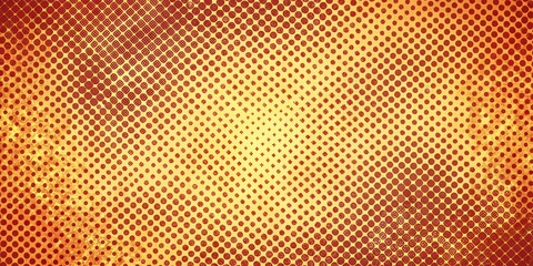 Obraz premium Abstract Geometric Pattern of Red and Yellow Circles and Squares on Grunge Background