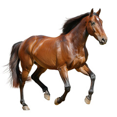 Obraz premium Stunning Equine Closeup Photography Featuring a Running Horse in Action, Perfectly Isolated on Transparent Background in PNG Format