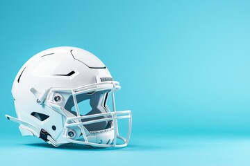American football helmet with selective focus and copy space for text