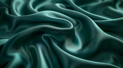 Obraz premium Abstract Green Silk Fabric Background Texture