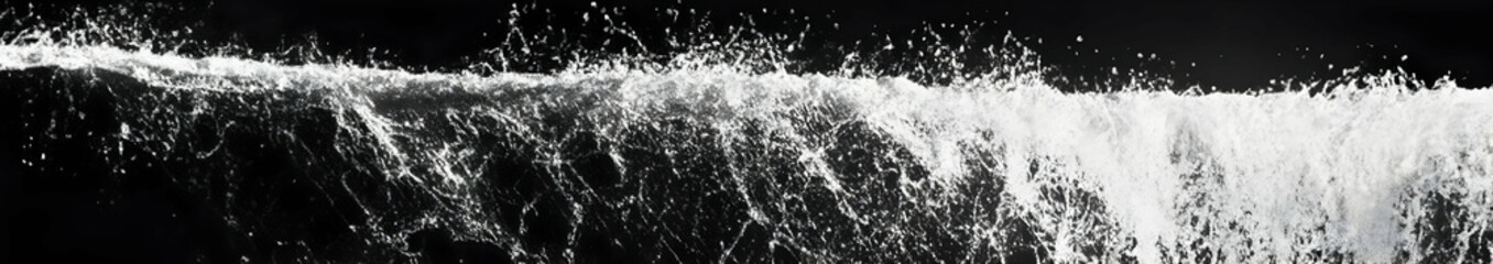 A dramatic black and white image of cascading water, emphasizing movement and texture.