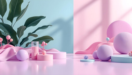 3d memphis background octane render 9