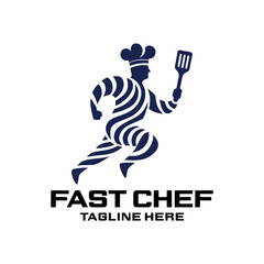 Logo Fast Chef Abstract Simple Luxury Fun.