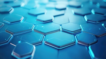 Obraz premium Abstract Blue Hexagon Pattern Background Design
