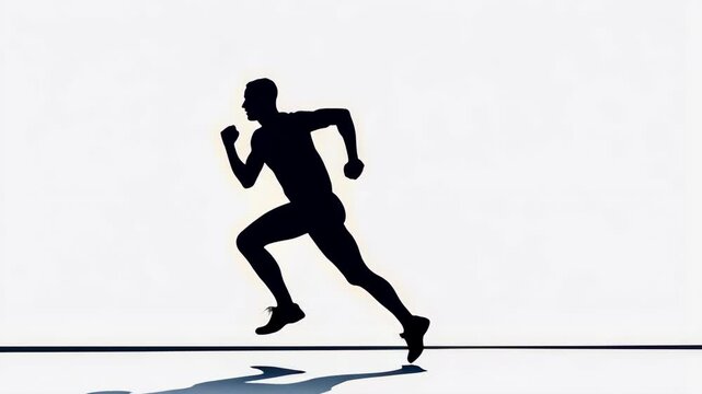 Simple vector illustration of a runner sprinting on a white background. Suitable for athletic or sportsrelated designs.