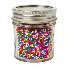 Colorful Sprinkles in a Clear Jar