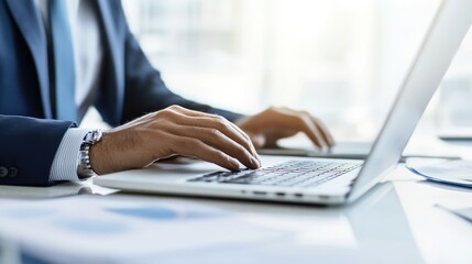 Businessman Working on Laptop