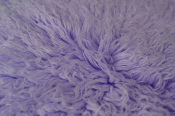 background texture. sheep fur. purple faux fur. fabric for clothing