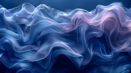 Fototapeta premium Abstract Blue and Pink Fabric Waves Illustration